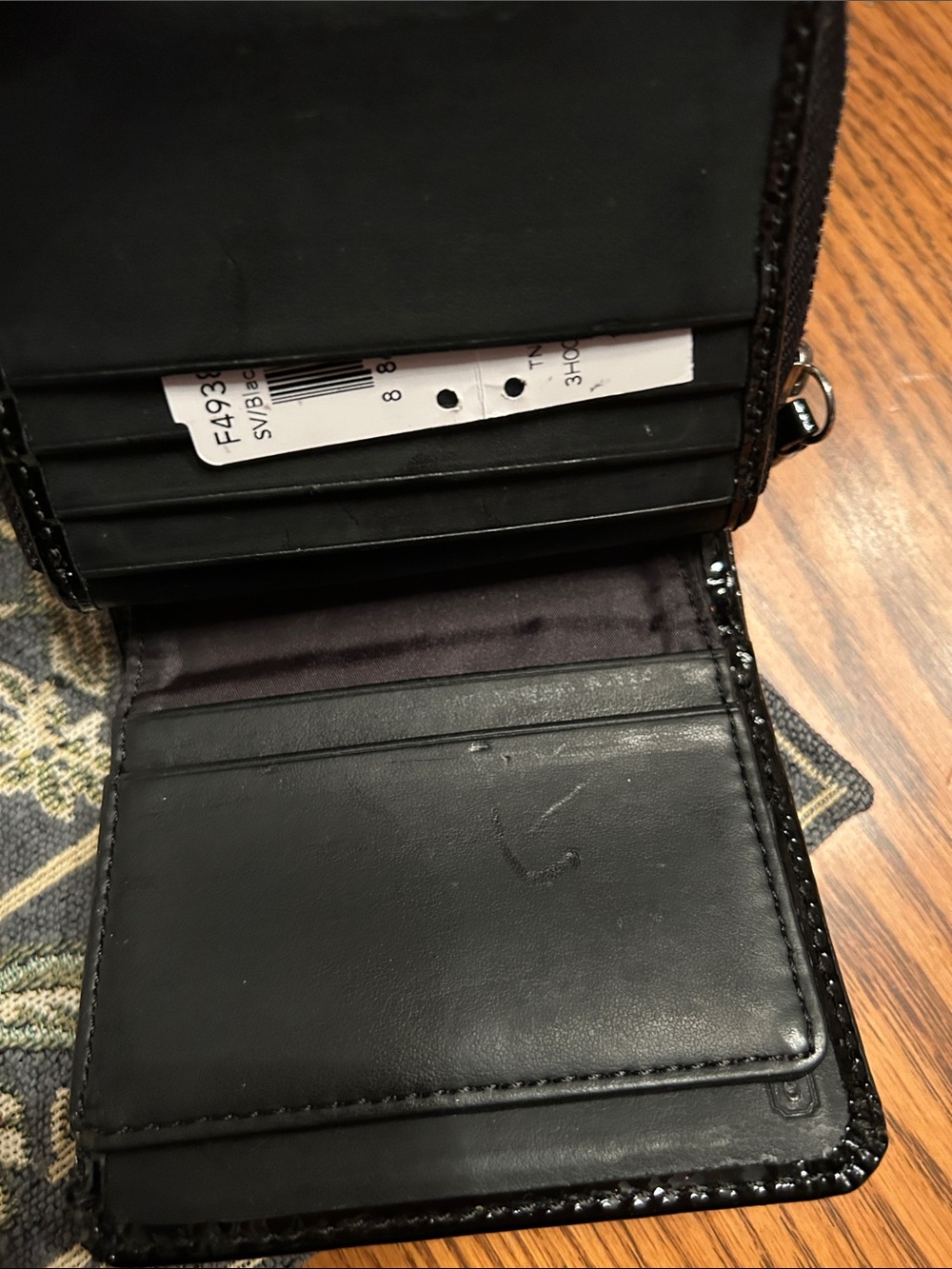 Coach Black Leather Embossed Circle Tote With Matching Wallet and Coin Purse. - Picture 12 of 16